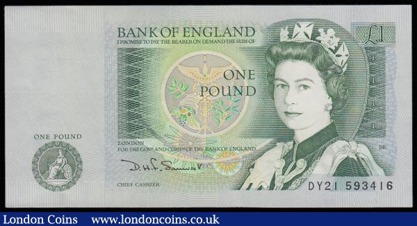 One Pound Somerset B341 issued 1981 very last run DY21 593416 UNC : English Banknotes : Auction 185 : Lot 299