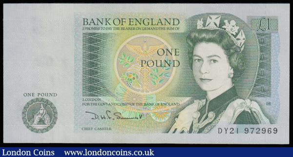 One Pound Somerset B341 issued 1981 very last run DY21 972969 UNC : English Banknotes : Auction 185 : Lot 300