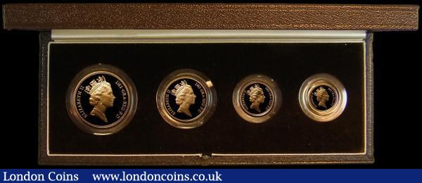 United Kingdom 1985 Gold Proof Four Coin Sovereign Collection, Gold Five Pounds, Two Pounds, Sovereign and Half Sovereign FDC (a hint of toning) in the box of issue with certificate : English Cased : Auction 185 : Lot 879