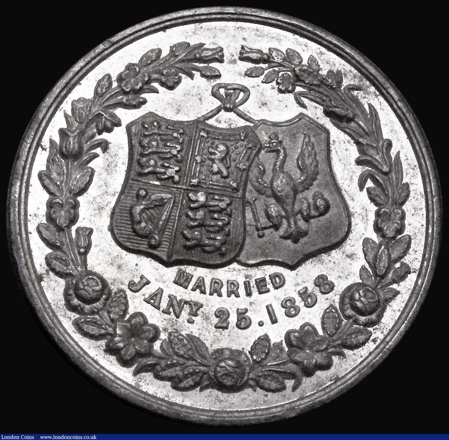 London Coins : A185 : Lot 1196 : Marriage of the Princess Royal and Prince Frederick William of Prussia 1858 39mm diameter in White m...