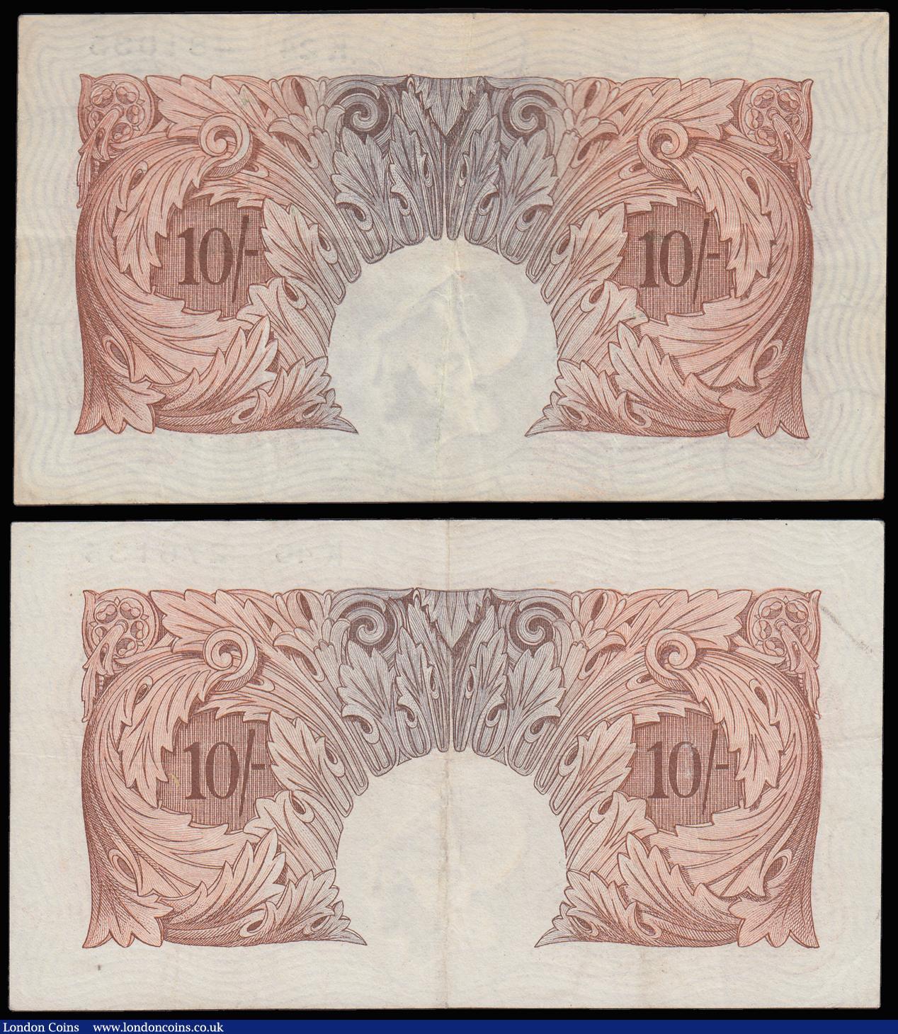 London Coins : A185 : Lot 121 : Ten Shillings Catterns 1930 B223 Last Series (2) K24 481035 GF-NVF, K46 276135 VF