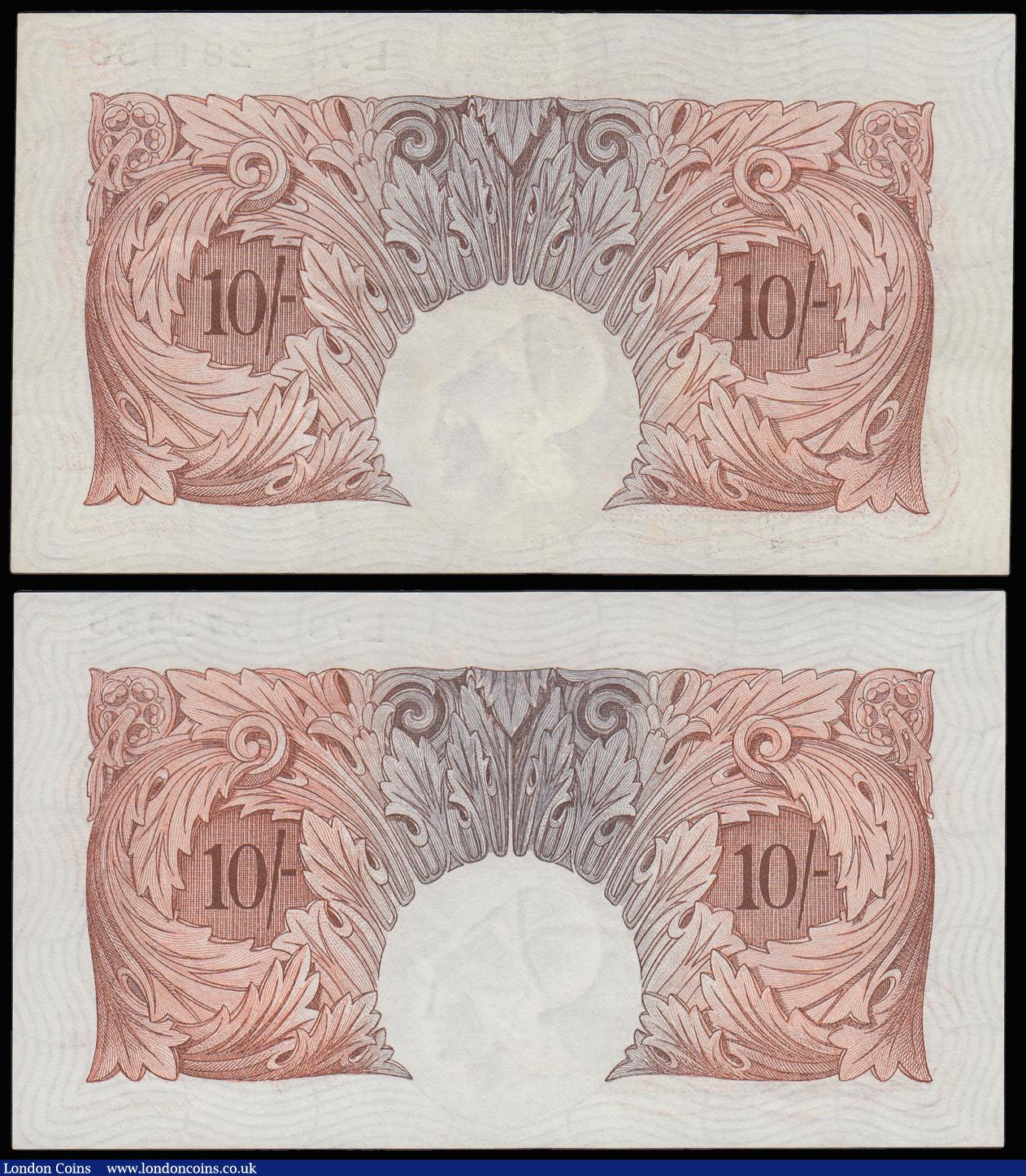 London Coins : A185 : Lot 125 : Ten Shillings Catterns B223 issued 1930 (2) L75 281553 and L79 572456 GEF-AU