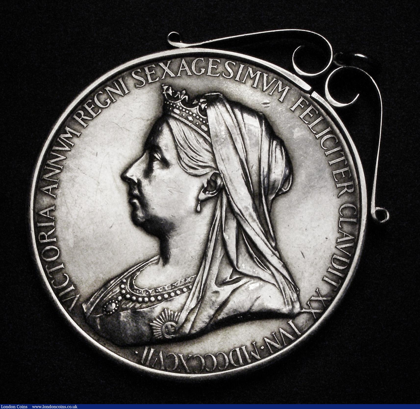 London Coins : A185 : Lot 1252 : Queen Victoria Diamond Jubilee 56mm in silver, by T.Brock, after W.Wyon, The Official Royal Mint iss...