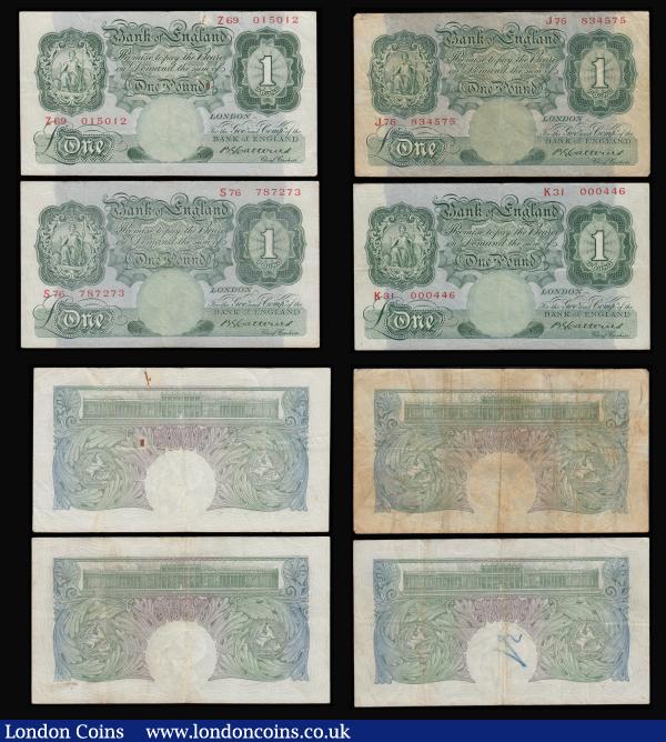 One Pound Catterns B225 issued 1930 (10) generally Fine or better includes last series Z69 010512 others are mid prefixes : English Banknotes : Auction 185 : Lot 133
