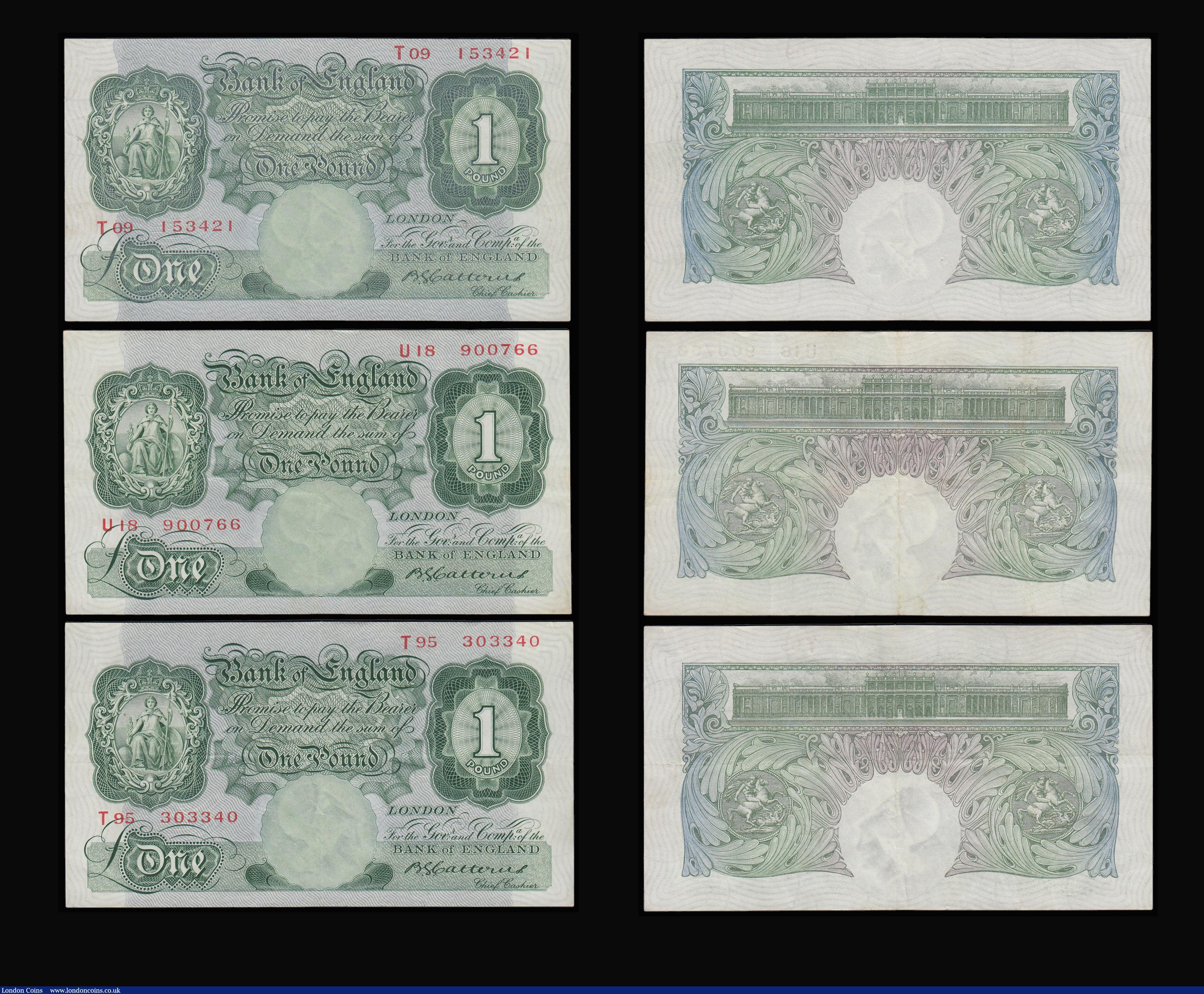 London Coins : A185 : Lot 135 : One Pound Catterns B225 issued 1930 (6) average EF mid prefixes a useful group