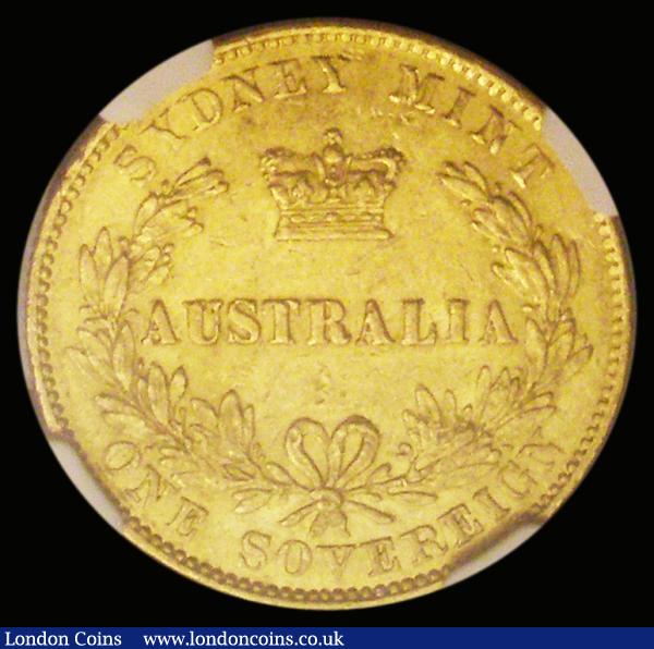 Australia Sovereign 1864 Sydney Branch Mint Marsh 369 in a NGC holder and graded AU58 : World Coins : Auction 185 : Lot 1356