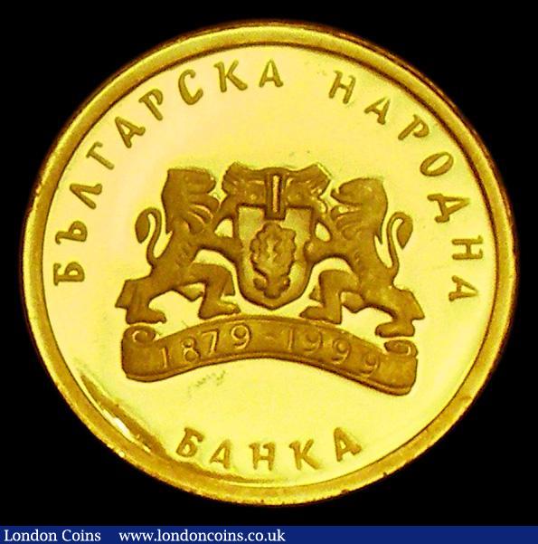 London Coins : A185 : Lot 1369 : Bulgaria 20 Leva Gold 1999 Proof KM#278 nFDC retaining practically full mint brilliance