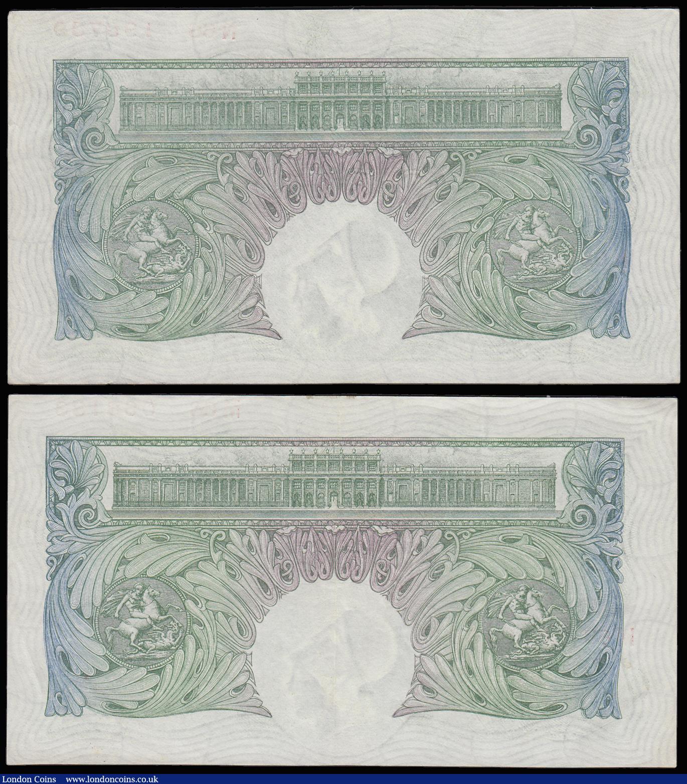 London Coins : A185 : Lot 137 : One Pound Catterns B225 issued 1930 in high grade (2) M68 068183 and N66 198739 both EF or near so