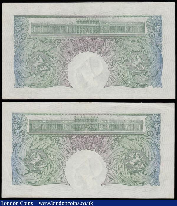 One Pound Catterns B225 issued 1930 in high grade (2) M68 068183 and N66 198739 both EF or near so : English Banknotes : Auction 185 : Lot 137