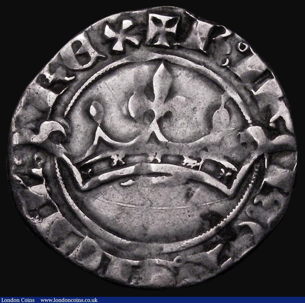 London Coins : A185 : Lot 1427 : French States - Provence Robert I d'Anjou Sol coronat undated (1309-1343) Obverse: Crown, Rever...