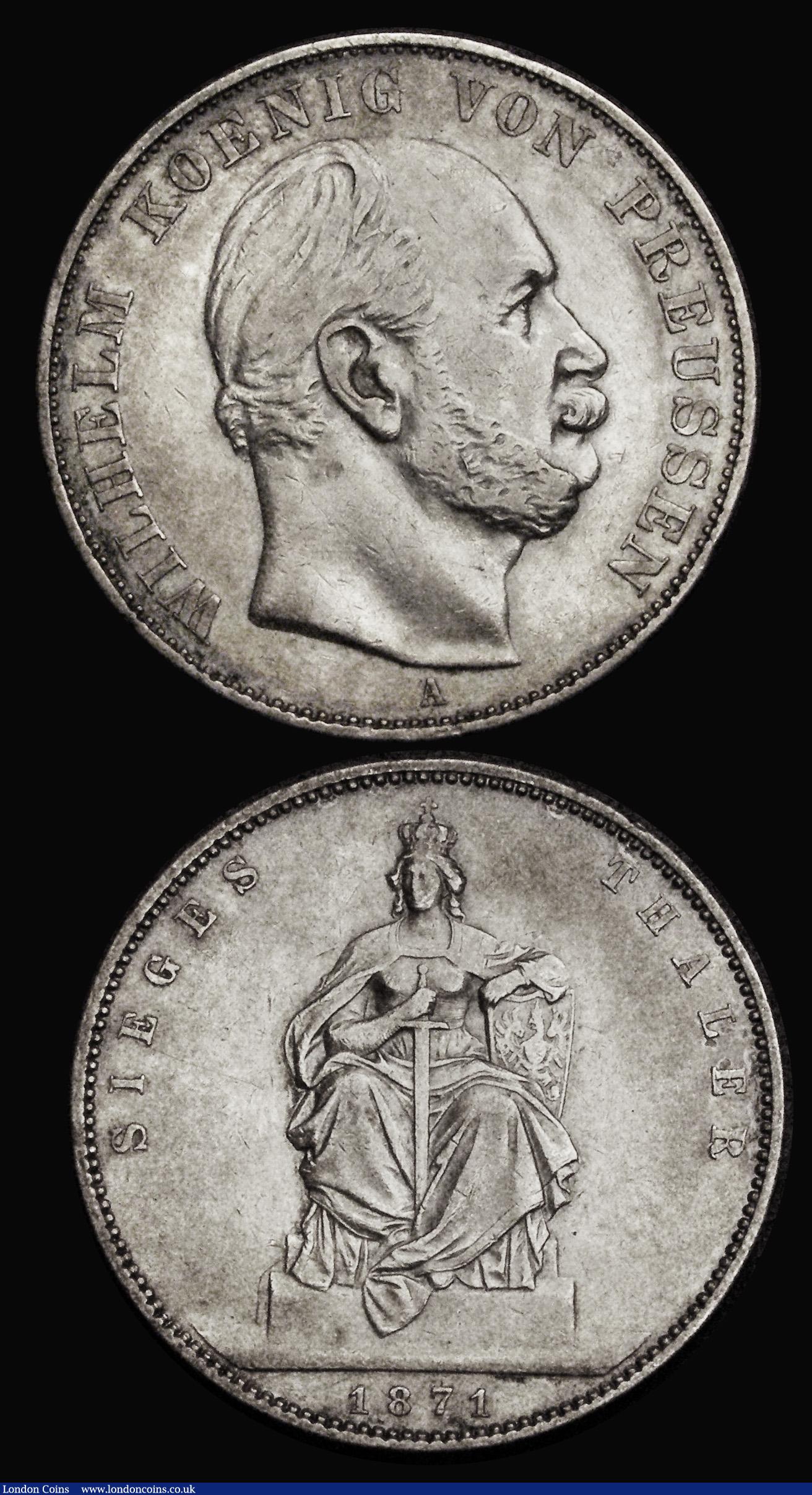 London Coins : A185 : Lot 1441 : German States - Prussia Thalers (2) 1861 Coronation of Wilhelm and Augusta KM#488 Fine/Good Fine wit...