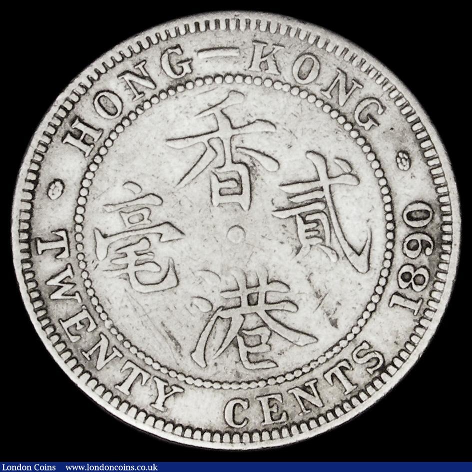 London Coins : A185 : Lot 1457 : Hong Kong 20 Cents 1890H KM#7 Fine with some scratches and hairlines on the obverse