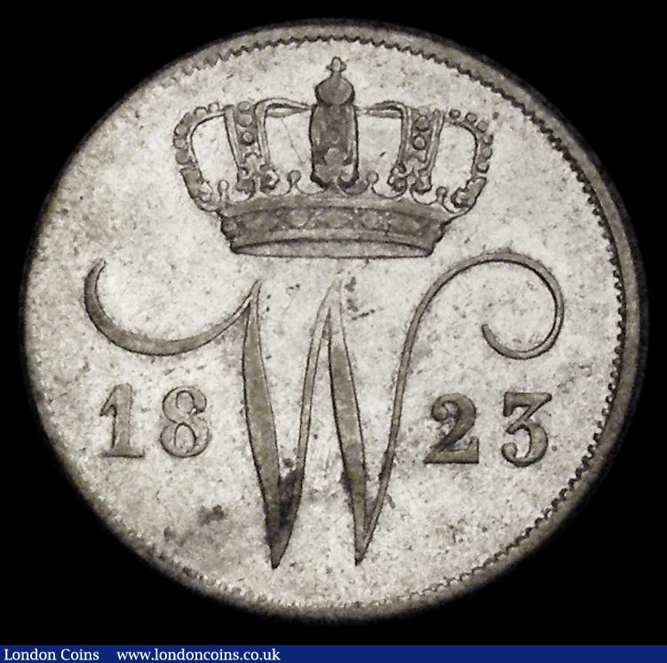 London Coins : A185 : Lot 1509 : Netherlands Ten Cents 1823 KM#536 Good Fine