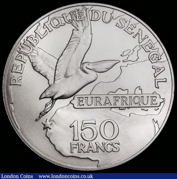 Senegal 150 Francs 1975 Eurafrique Silver UNC and fully lustrous, the obverse with minor contact marks : World Coins : Auction 185 : Lot 1552