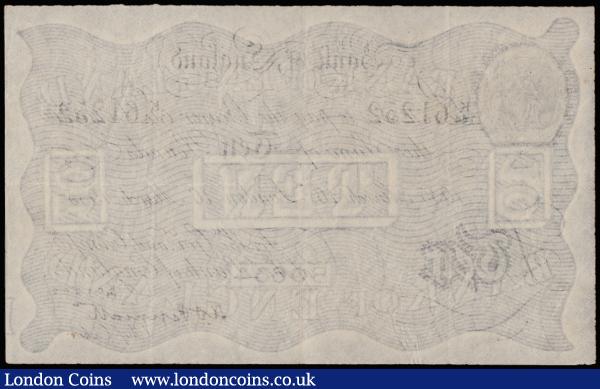 Ten Pounds Operation Bernhard WW2 German forgery   K.O. Peppiatt White Note  B242 16 March 1935  SN K144 61252 Good Fine to Very Fine  pinholes : English Banknotes : Auction 185 : Lot 165