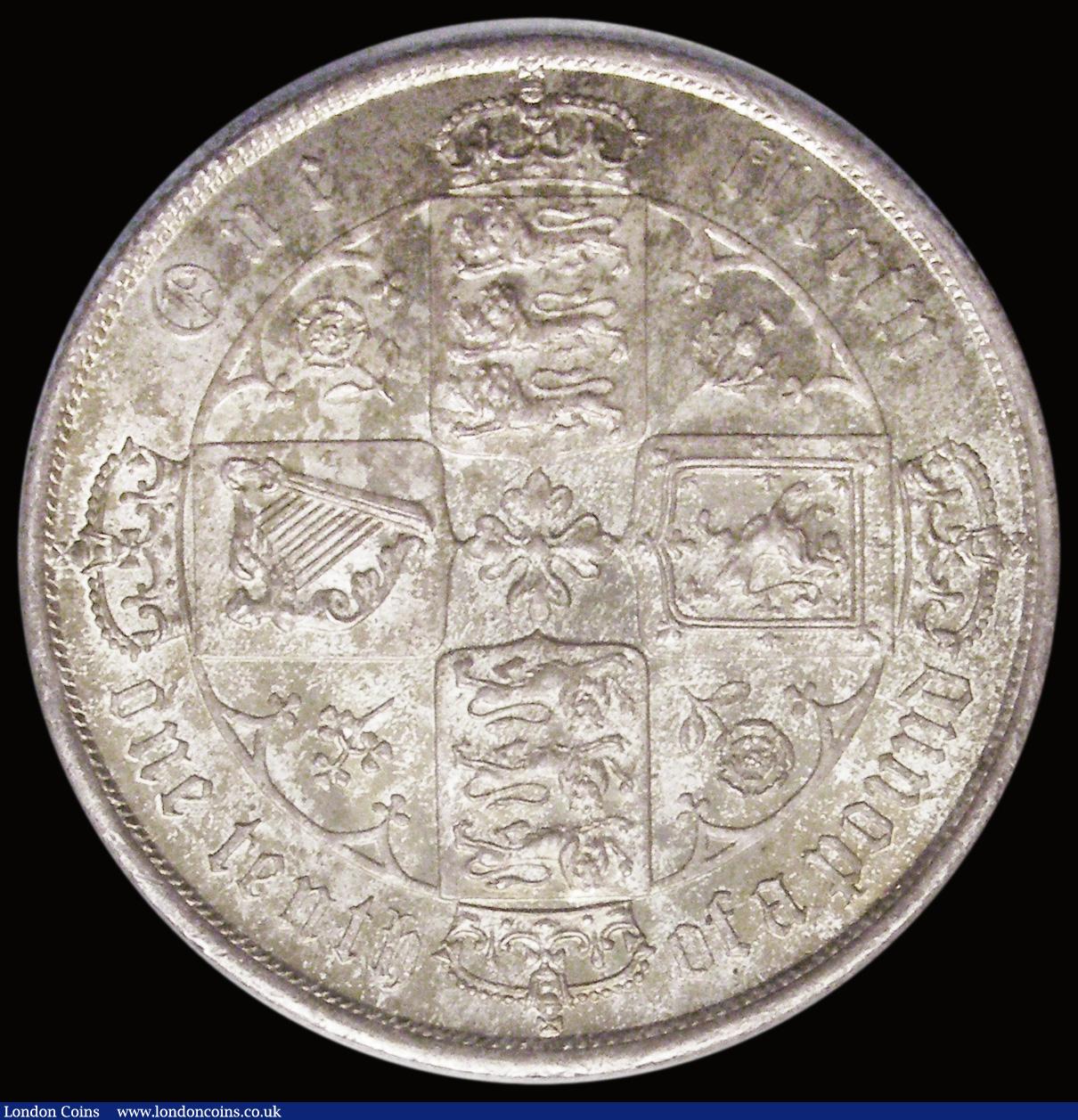 London Coins : A185 : Lot 1744 : Florin 1870 Top Cross overlaps border beads, ESC 836, Bull 2870, Davies 752 dies 3B, Die Number 15, ...