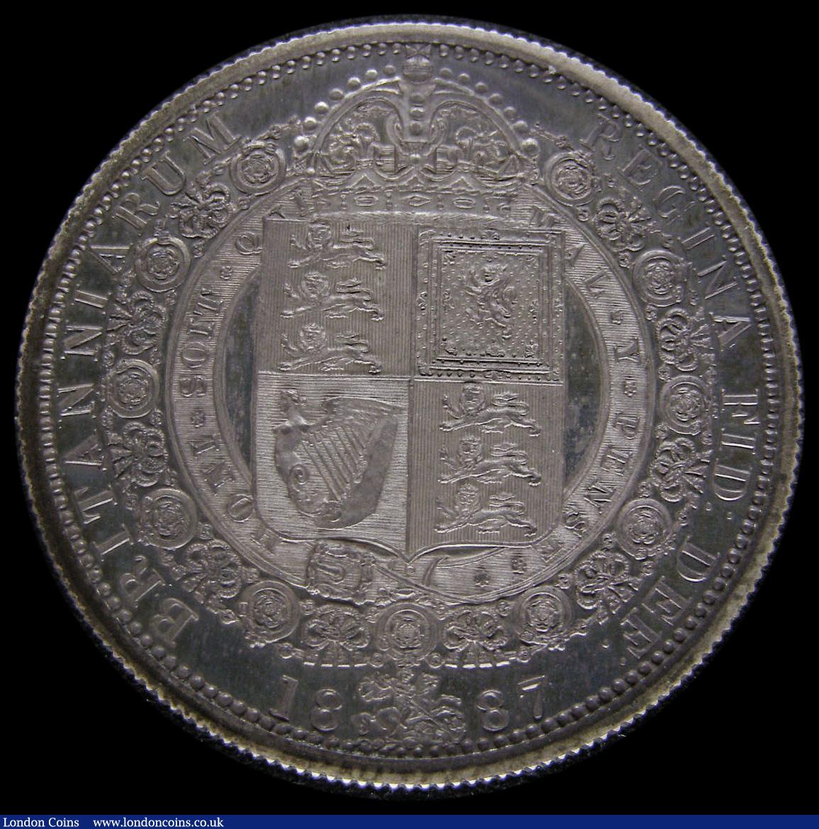 London Coins : A185 : Lot 1777 : Halfcrown 1887 Jubilee Head Proof, ESC 720, Bull 2772, Davies 641P, nFDC attractively toned on refle...