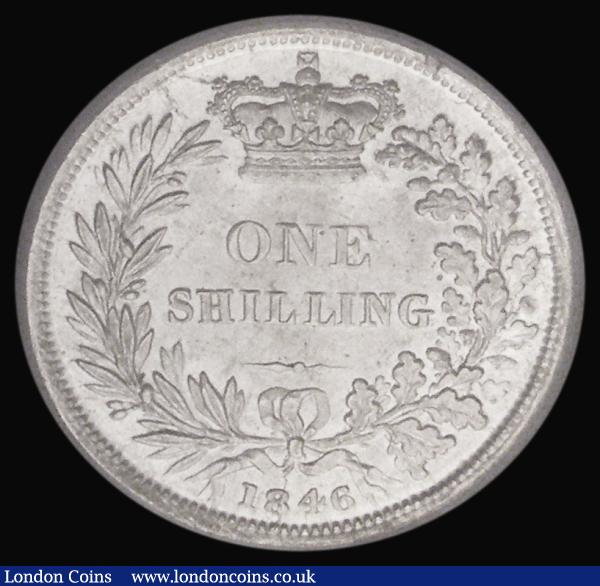 Shilling 1846 ESC 1293, Bull 2992 UNC a choice and boldly struck example with full lustre, an exceptional example of the early Young head type, in an LCGS holder and graded LCGS 85 : English Coins : Auction 185 : Lot 1791