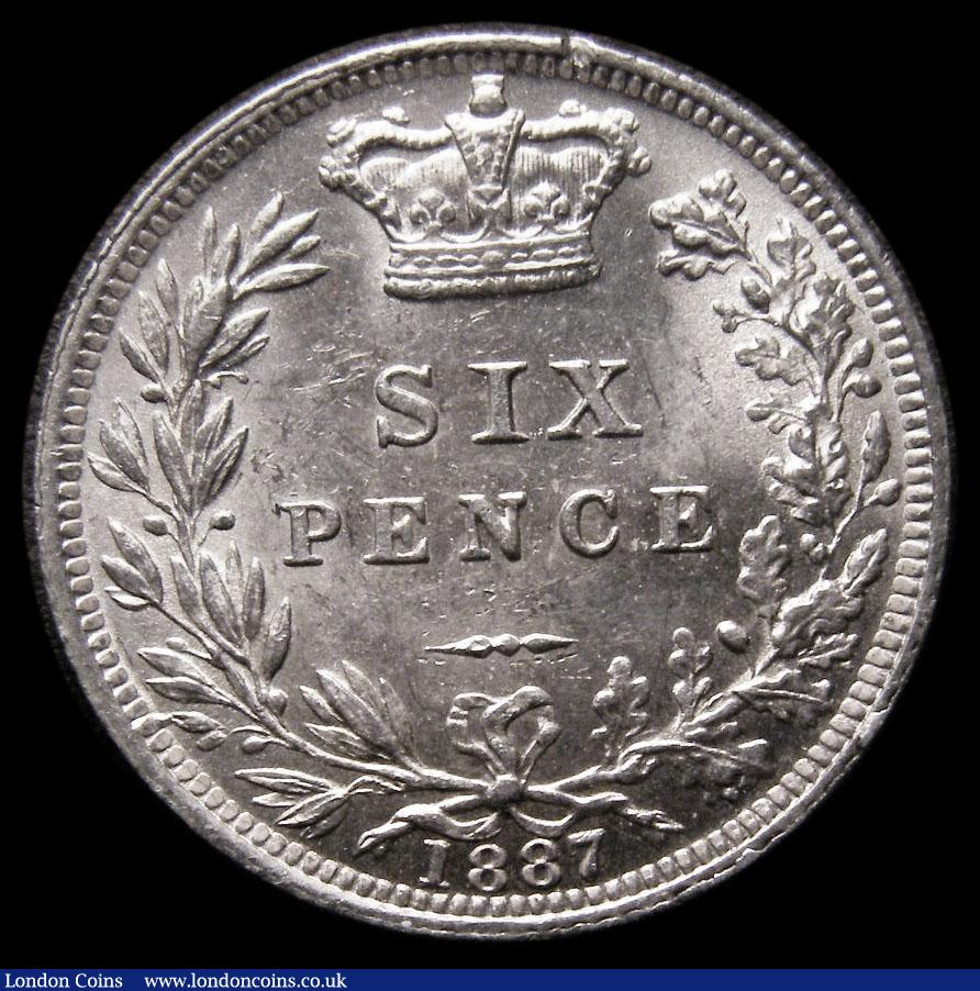 London Coins : A185 : Lot 1833 : Sixpence 1887 Young Head ESC 1750, Bull 3262, Lustrous UNC in an LCGS holder and graded LCGS 78