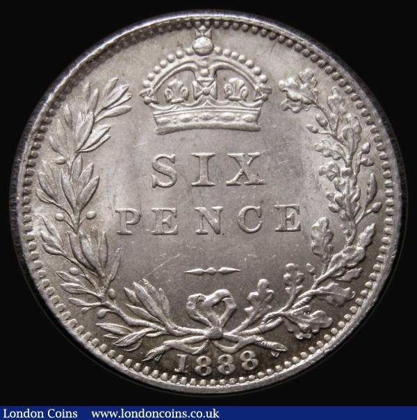 Sixpence 1888 ESC 1756, Bull 3277, Davies 1162 dies 1B, UNC and choice with golden tone with touches of blue and magenta, in an LCGS holder and graded LCGS 82 : English Coins : Auction 185 : Lot 1835