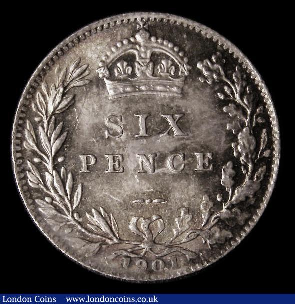 Sixpence 1901 ESC 1771, Bull 3294 Superb and choice UNC with glorious gold and olive tone, in an LCGS holder and graded LCGS 88, very few currency coins of any series grade as high as LCGS 88, and all are highly prized pieces : English Coins : Auction 185 : Lot 1842