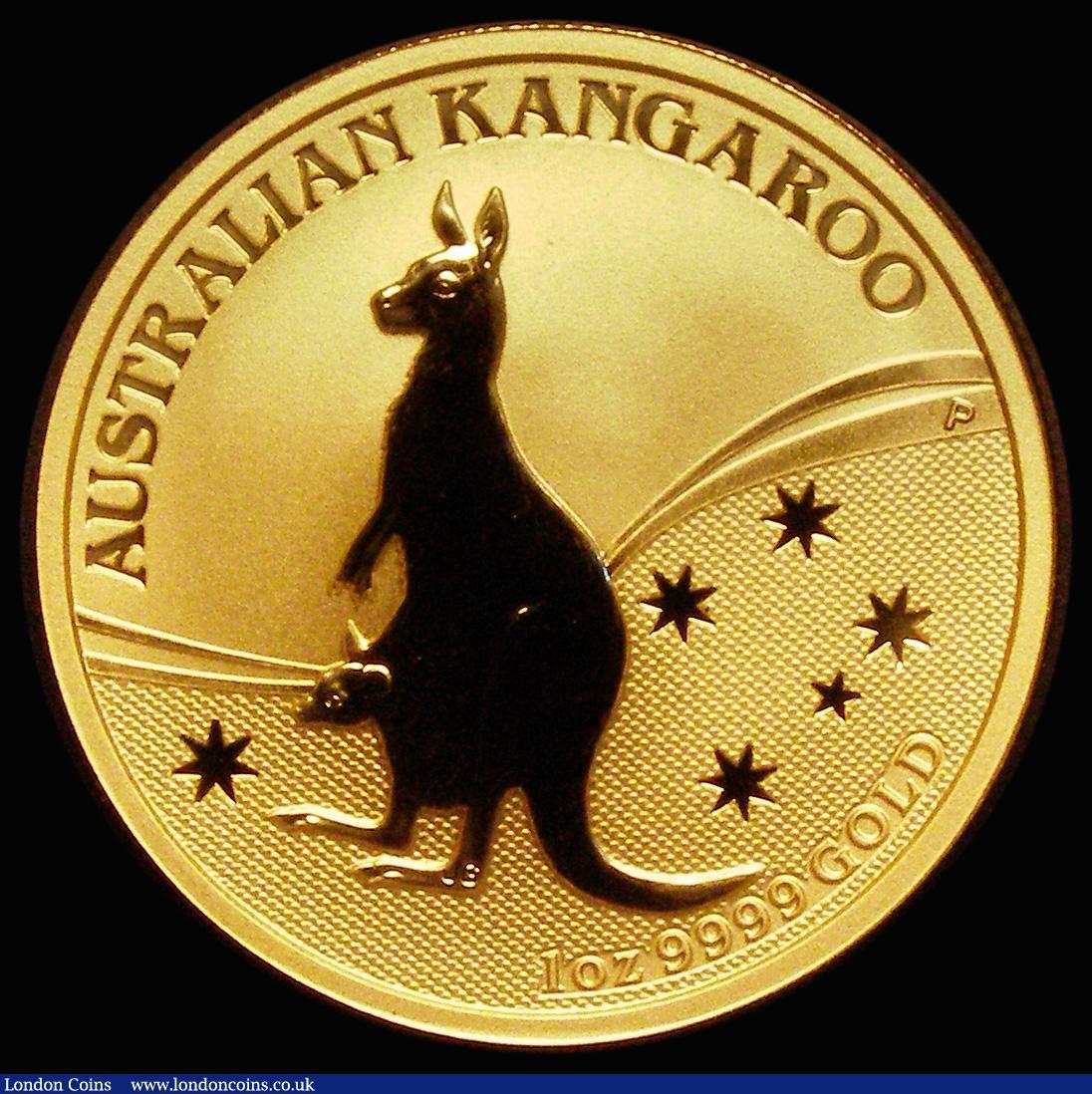 London Coins : A185 : Lot 1861 : Australia $100 Gold Kangaroo 2009P Reverse: Kangaroo with stars in background, KM#1767, Gold One Oun...