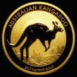 London Coins : A185 : Lot 1869 : Australia $100 Gold Kangaroo 2017P Reverse: Kangaroo bounding right, KM#2812, Gold One Ounce UNC