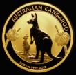 London Coins : A185 : Lot 1872 : Australia $100 Gold Kangaroo 2020P Reverse: Kangaroo and Joey standing, facing left, KM#3987, Gold O...