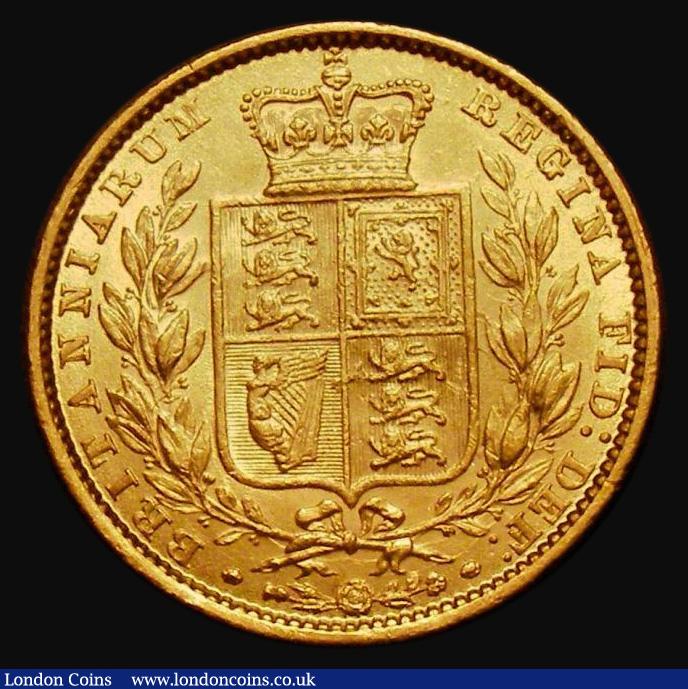 London Coins : A185 : Lot 1899 : Sovereign 1860 Large 0 in date, Marsh 43, S.3852D, EF, the obverse lustrous, in an LCGS holder and g...