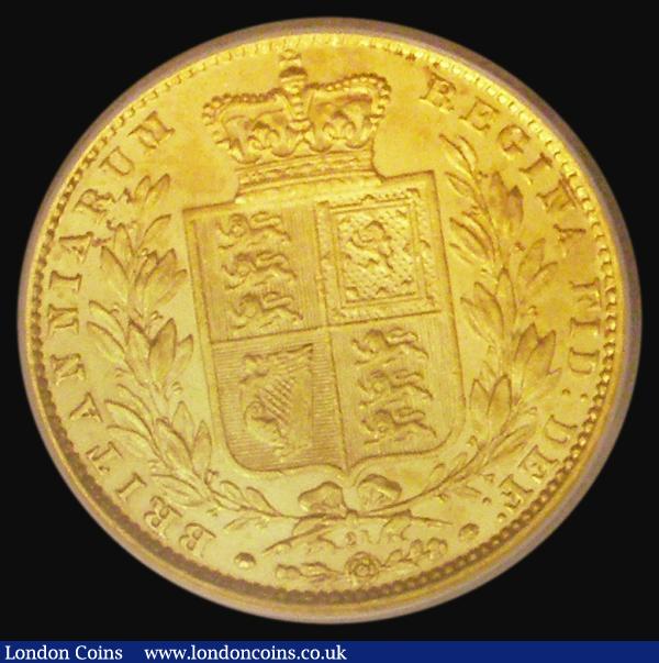 Sovereign 1865 Marsh 50, S.3853, Die Number 21, EF in an LCGS holder and graded LCGS 65 : English Coins : Auction 185 : Lot 1904