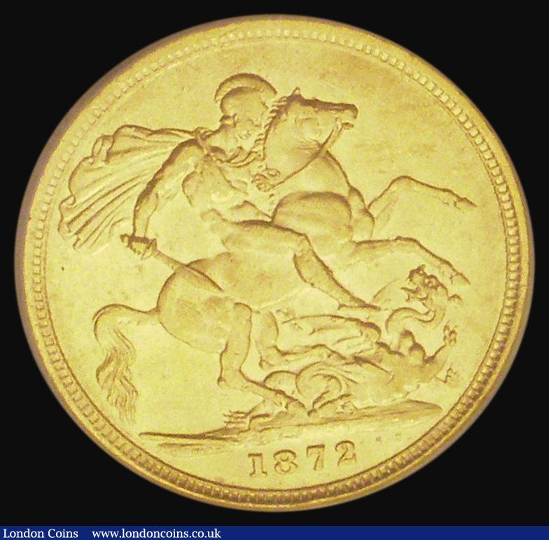 London Coins : A185 : Lot 1915 : Sovereign 1872M George and the Dragon, Marsh 94, S.3857, EF in an LCGS holder and graded LCGS 65