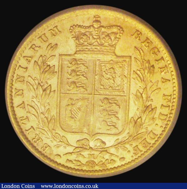 Sovereign 1872M Shield Reverse, Marsh 59, S.3854 EF the reverse lustrous, in an LCGS holder and graded LCGS 65 : English Coins : Auction 185 : Lot 1916