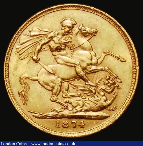 Sovereign 1874 George and the Dragon, Marsh 87, S.3856A, GEF and lustrous, in an LCGS holder and graded LCGS 70 : English Coins : Auction 185 : Lot 1925