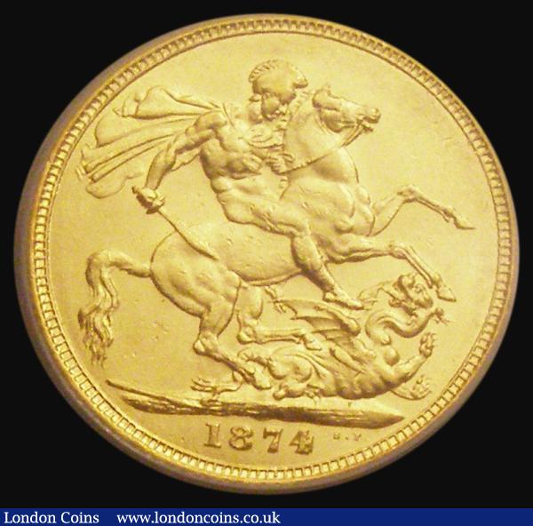 Sovereign 1874M George and the Dragon, Marsh 96, S.3857, EF in an LCGS holder and graded LCGS 65  : English Coins : Auction 185 : Lot 1927
