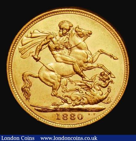 Sovereign 1880S George and the Dragon, Horse with long tail, WW complete on broad truncation, Small B.P. in exergue, Marsh 117B, S.3858C GEF with some lustre, in an LCGS holder and graded LCGS 70, a pleasing example of this one-year type : English Coins : Auction 185 : Lot 1947