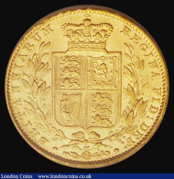 Sovereign 1882M Shield Reverse, Marsh 63, S.3854A, VF/GVF the reverse retaining some lustre, in an LCGS holder and graded LCGS 45 : English Coins : Auction 185 : Lot 1954