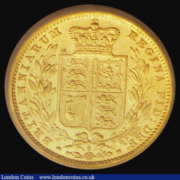 Sovereign 1882S Shield Reverse, Marsh 78, S.3855B, EF, the reverse lustrous, in an LCGS holder and graded LCGS 65 : English Coins : Auction 185 : Lot 1956