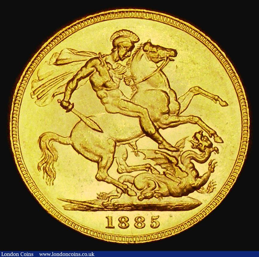 London Coins : A185 : Lot 1967 : Sovereign 1885M George and the Dragon, WW complete on broad truncation, Marsh 107A, S.3857C, EF and ...