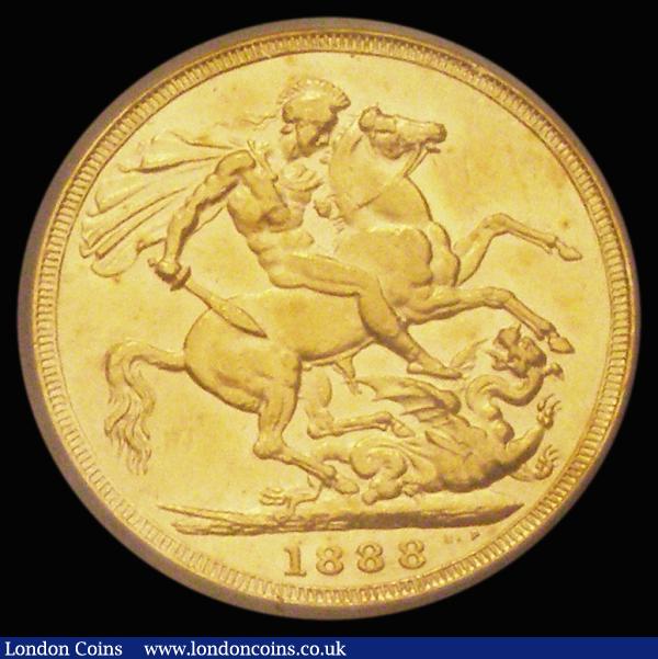 Sovereign 1888 G: of D:G: closer to the crown, Marsh 126A, S.3866B, DISH L9, EF in an LCGS holder and graded LCGS 60 : English Coins : Auction 185 : Lot 1984