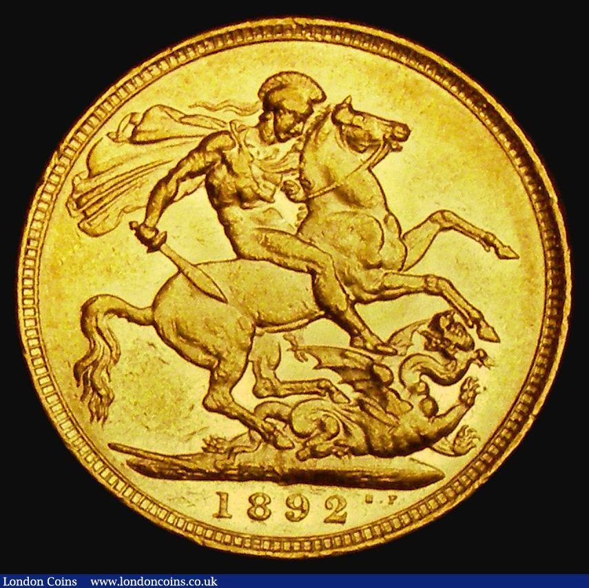 London Coins : A185 : Lot 1997 : Sovereign 1892M Marsh 136, S.3867C, DISH M17, NEF/EF the reverse lustrous