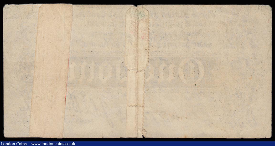 London Coins : A185 : Lot 2 : One Pound Bradbury 1914 First Issue Duggleby T1 series A. 277334 perhaps VF for wear but has been to...