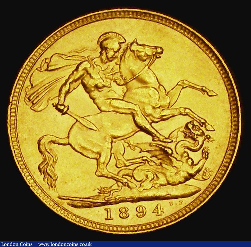 London Coins : A185 : Lot 2004 : Sovereign 1894 Marsh 146, S.3874, GVF/NEF