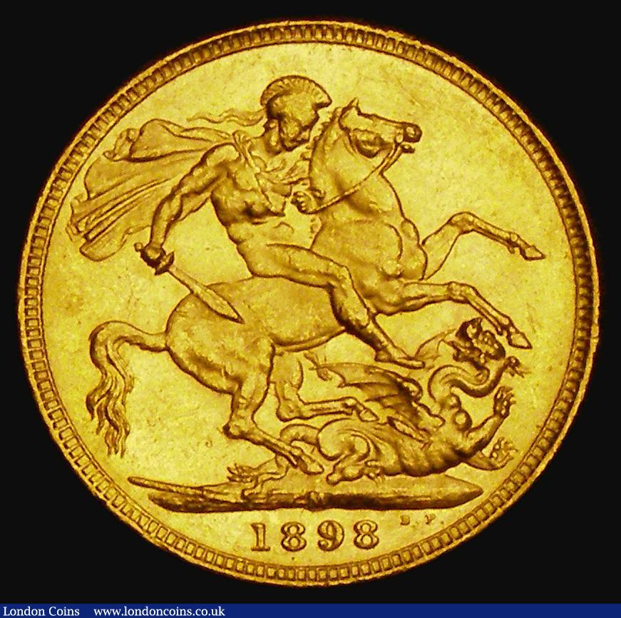 London Coins : A185 : Lot 2016 : Sovereign 1898M Marsh 158, S.3875, EF and lustrous with some minor contact marks