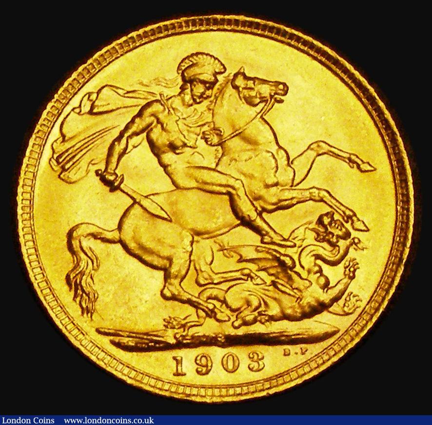 London Coins : A185 : Lot 2037 : Sovereign 1903S Marsh 205, S.3973, GEF and lustrous with minor contact marks