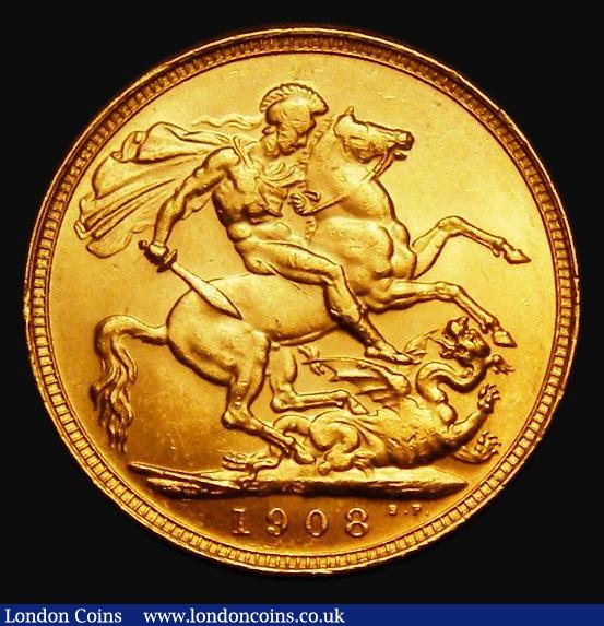 London Coins : A185 : Lot 2058 : Sovereign 1908S Marsh 210, S.3973 GEF/EF and lustrous in an LCGS holder and graded LCGS 65, scarce i...