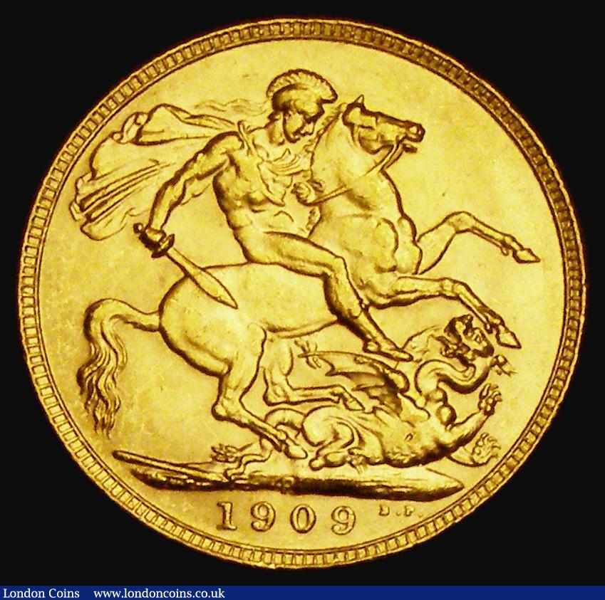 London Coins : A185 : Lot 2062 : Sovereign 1909P Marsh 202, S.3972, EF with some minor contact marks