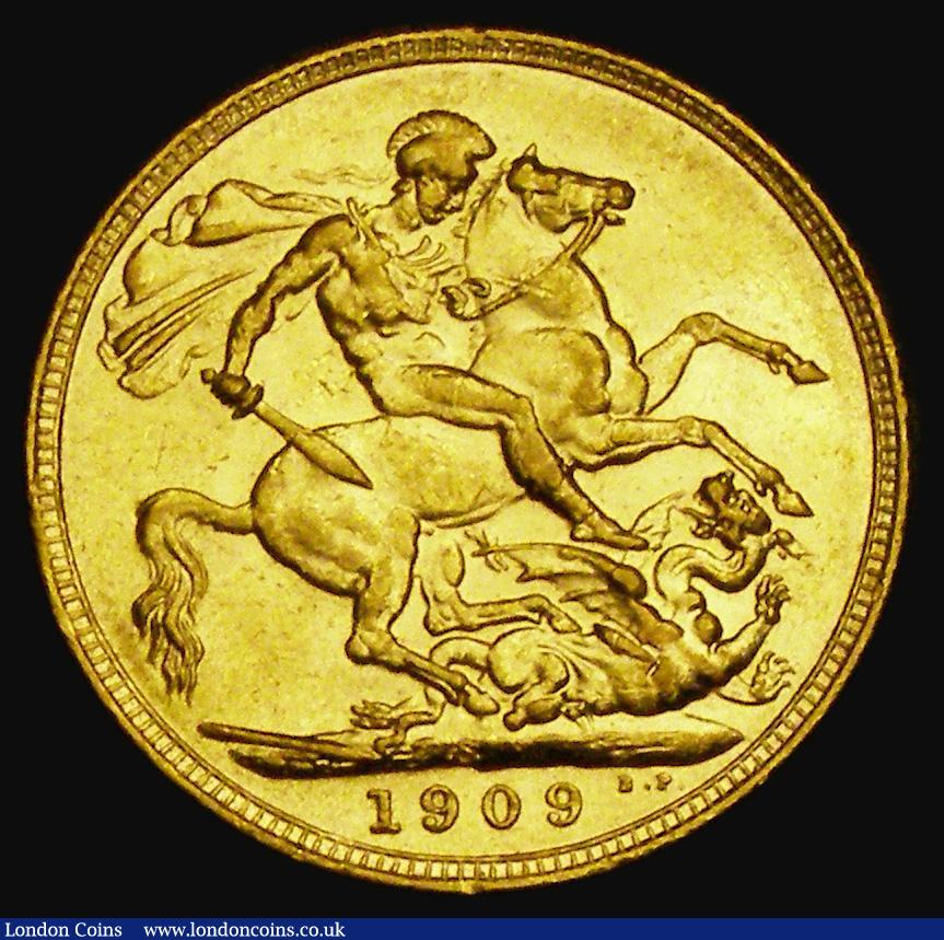 London Coins : A185 : Lot 2063 : Sovereign 1909S Marsh 211, S.3973, GVF the reverse with some heavier contact marks