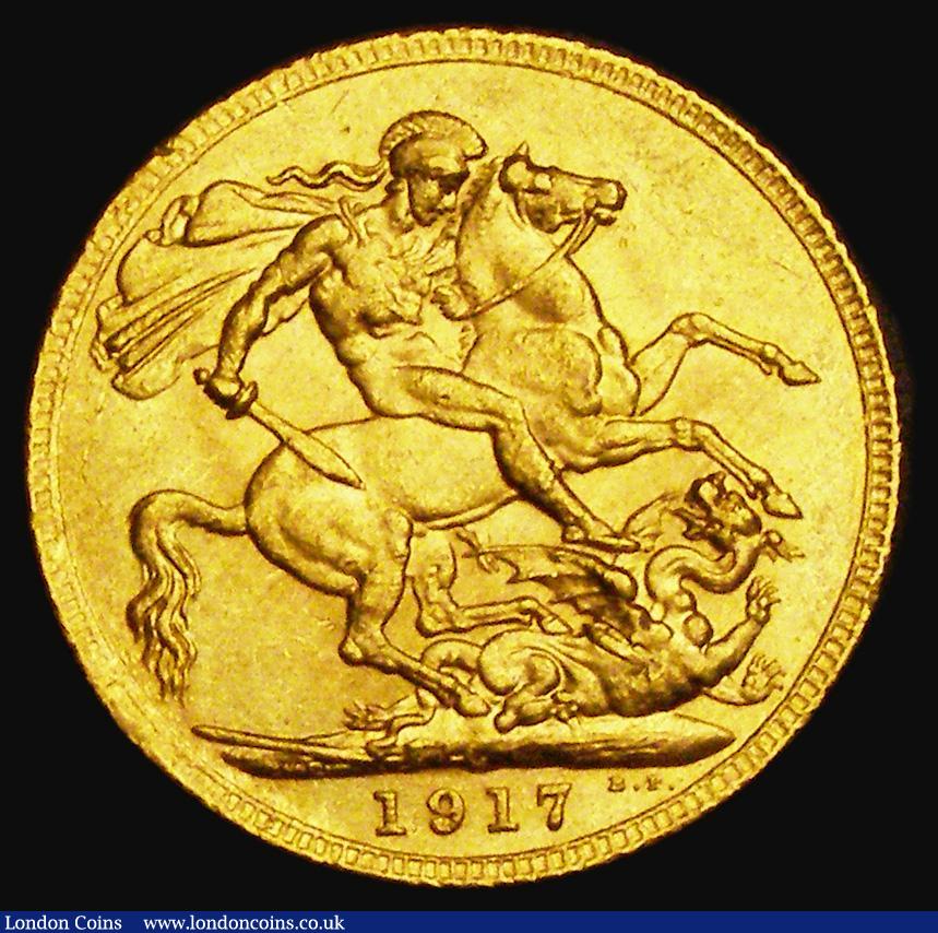 London Coins : A185 : Lot 2096 : Sovereign 1917C Marsh 225, S.3997, EF, scarce with a mintage of just 58,875 pieces