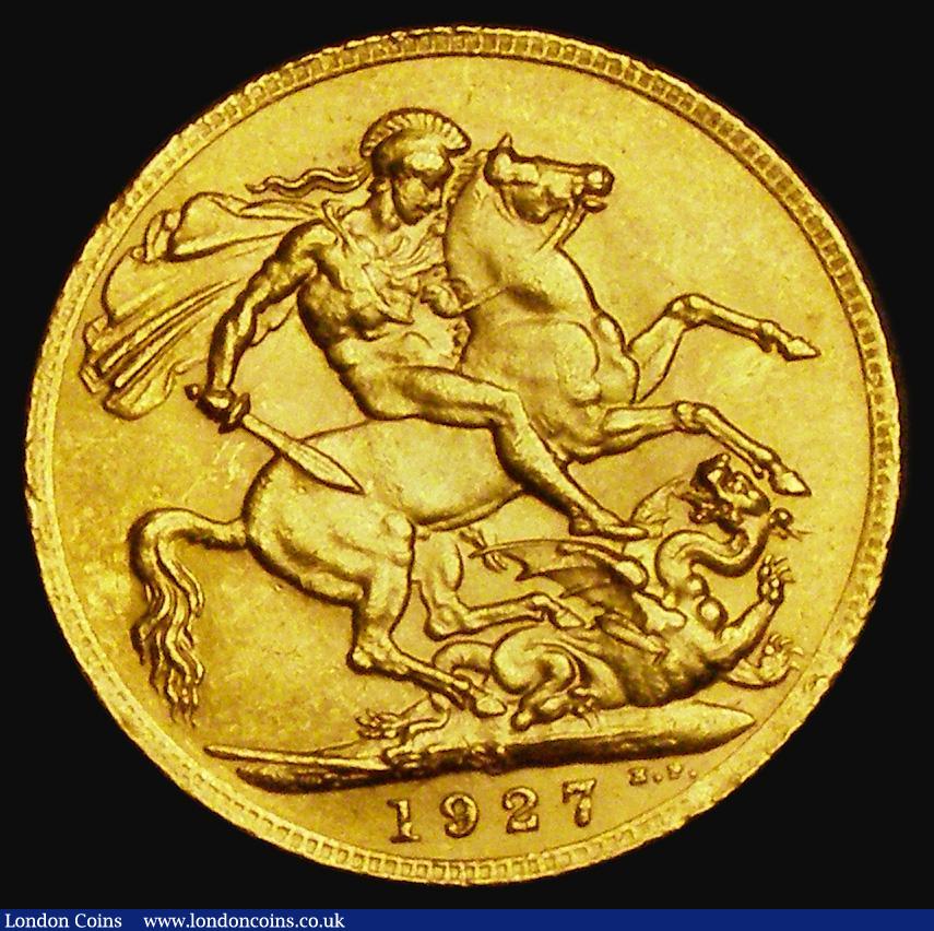 London Coins : A185 : Lot 2128 : Sovereign 1927SA Marsh 291, S.4004, EF with some minor contact marks and small rim nicks