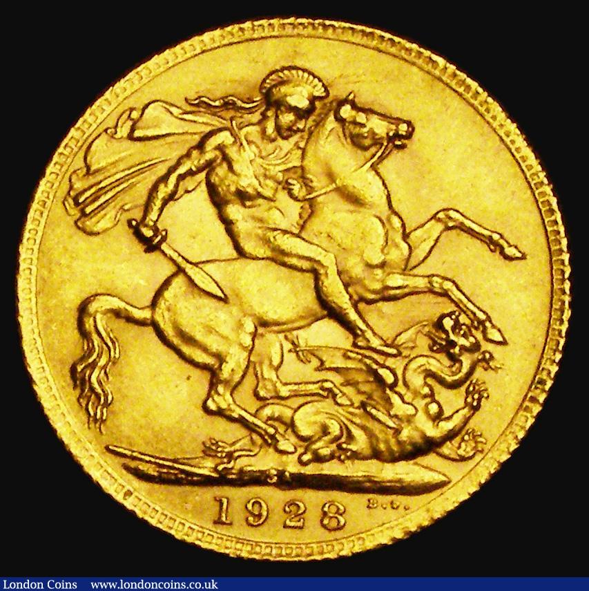 London Coins : A185 : Lot 2131 : Sovereign 1928SA Marsh 292, S.4004. EF with some rim nicks